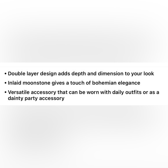 New!! Boho Style Moonstone Inlay Double Layer Ring - Picture 6 of 6